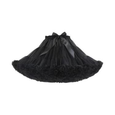 Imagem de Saia De Tule Plissada Em 3 Camadas Para Mulheres, Branca, Preta, Rosa 