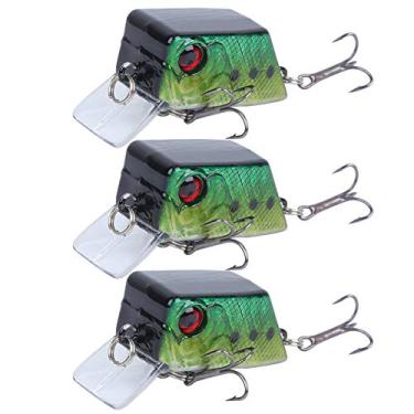 Imagem de 3 pçs cubo mini isca artificial peixe isca ferramenta de pesca com ganchos afiados (2#)