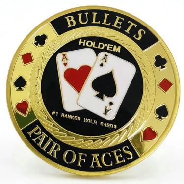 Imagem de Rabihike Poker Card Guard, Weights for Poker, Poker Gifts for Men, Poker Card Protector, Poker Accessories, Poker Chips with Plastic Case (Pair of ACES)