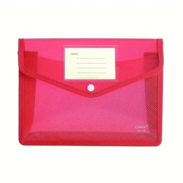 Imagem de Organizador de arquivos A4 sacos transparentes de armazenamento e organização pastas de sacos de armazenamento de arquivos, com etiquetas materiais de escritório (vermelho)