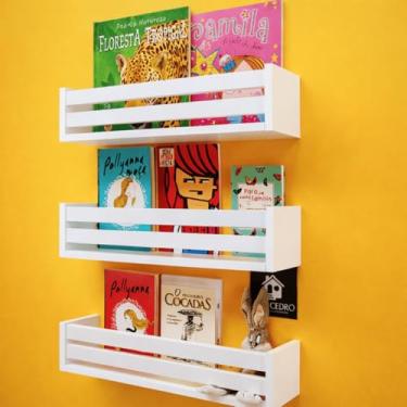 Imagem de Nichos MDF Prateleiras Livros Infantis Estante Parede Quarto Sala Cozinha 40cm