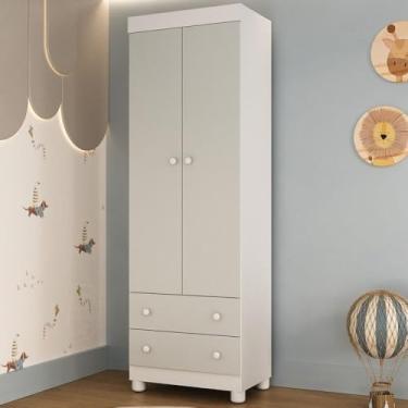 Imagem de Guarda-roupa Infantil 62cm 2 Portas e 2 Gavetas Allegra Multimóveis Mp4441 Branco/off White