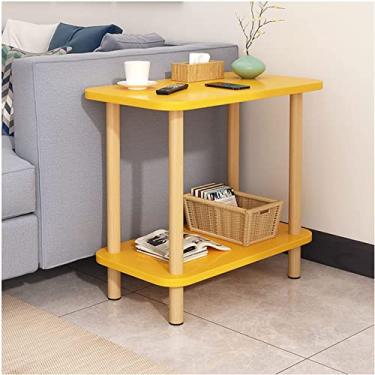 Imagem de Mesa lateral de sofá, mesa de cabeceira para quarto, mesa de centro pequena com 2 prateleiras, mesa de cabeceira retangular, adequada para sala de estar, quarto, escritório 30 x 60 x 53 cm, preto