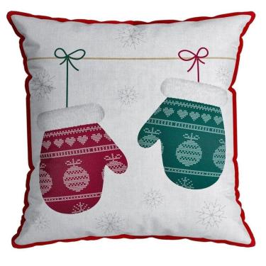 Imagem de Almofada Natalina Cordone Luvas Noel 445510 43X43Cm Belchior