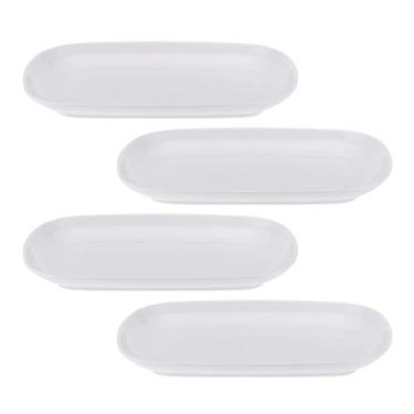 Imagem de Kit Quatro Travessa Retangular de Melamina Rasa 24,2 x 15,5 x 2,4 cm W