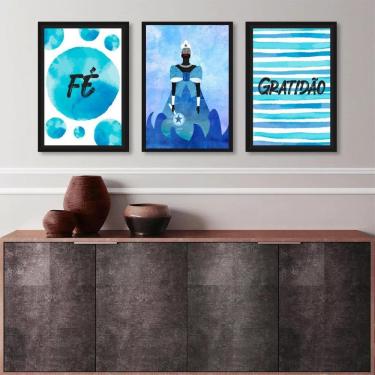 Imagem de Kit 3 Quadros Iemanjá - Fé E Gratidão 45X34Cm - Com Vidro