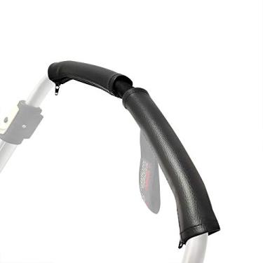 Imagem de Babytravle Capa de poliuretano para apoio de braço para carrinho de bebê, adequada para Bugaboo Bee Bee3 Bee5, capa com zíper (preto), grande