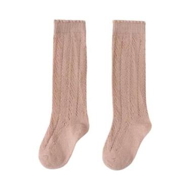 Imagem de Meias Longas Para Meninas, Respiráveis, De Malha, Macias, De Algodão, 