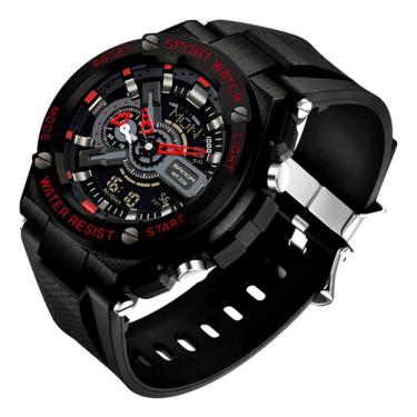 Imagem de Relógio Esportivo Multifuncional Masculino Sanda 3170 Vermelho