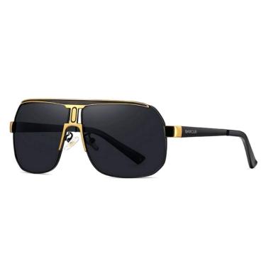 Imagem de Óculos De Sol Esportivo Masculino Condução Proteção Lente Polarizada Uv400 Dourado