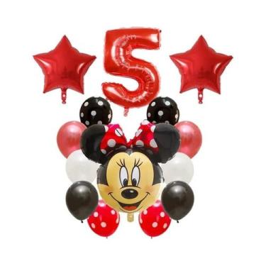 Imagem de Balões Mickey E Minnie Mouse 14pcs Balões De Número Em Folha De Látex 