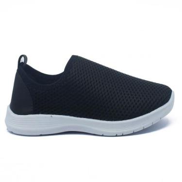 Imagem de Tênis Infantil Calce Facil Leve Confortável  Furinho Preto - Annabê Ca