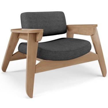 Imagem de Poltrona Decorativa Para Sala Living Concept L02 Nature Linho Cinza Es