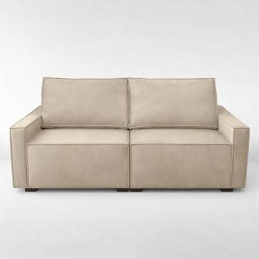 Imagem de Sofá 2 Metros Contemporâneo Sala Estar Luxo Moderno Suede Capuccino - 