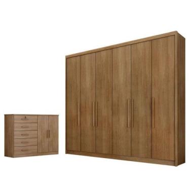 Imagem de Guarda Roupa Casal Bolonha E Cômoda Seul Cumaru 23 - Novo Horizonte - 