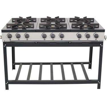 Imagem de Fogão Industrial 6 Bocas Baixa Pressão Venâncio Linha Bravo Esmaltado Cinza Br6b