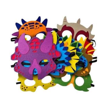Imagem de Máscaras De Dinossauro Para Festa, 12 Peças, Feltro Elástico, Diferent