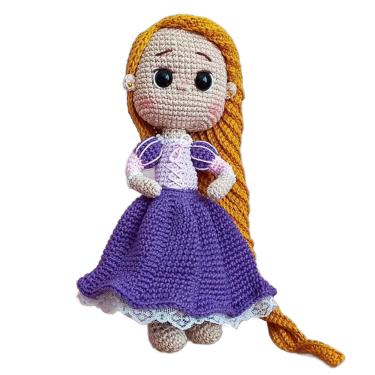 Imagem de Princesa Amigurumi Crochê Artesanal em Linha de Algodão