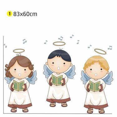 Imagem de Adesivo Parede Coral Anjinhos 83x60 quarto infantil