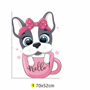 Imagem de Adesivo Parede Dog Hello 70x52 quarto infantil