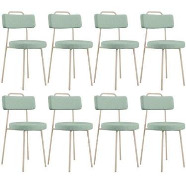 Imagem de Kit 08 Cadeiras Decorativa Estofada Para Sala De Jantar Barcelona Aren