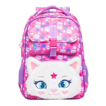 Imagem de Mochila De Costas Petit Gatinha Mia Luxo Pelúcia - Xeryus