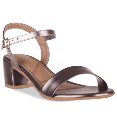 Imagem de Sandalia Feminina Salto Baixo Bloco Grosso Casual Confortavel Moda Met