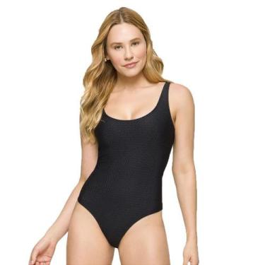 Imagem de Maiô Selene Regata Com Textura Feminino, Preto, M