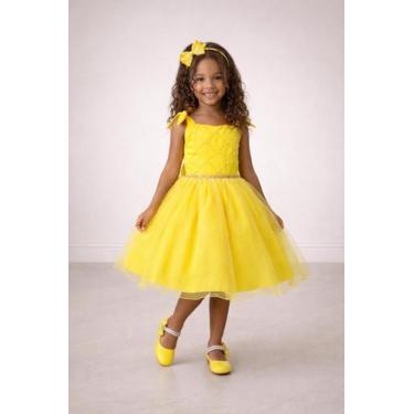 Imagem de Vestido Marie Mariely Infantil, Amarelo, 12