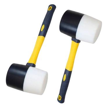 Imagem de Martelo Assentar Piso Chao Kit 2 Uni Borracha Marreta Ergonomica Taco Montagem Manutençao Reparo Moveis Resistente