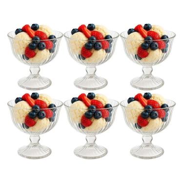 Imagem de Jogo De Sobremesa 6 Taças Vidro Transparente Melina Mini Bowl Com Pé 200ml Haüskraft