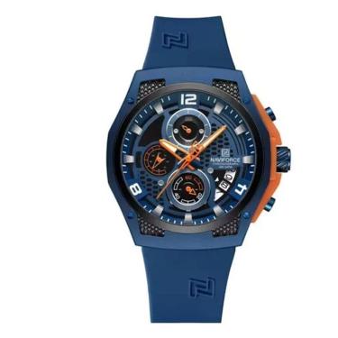 Imagem de Relógio Naviforce Masculino  8051 Pulseira de Silicone  Azul