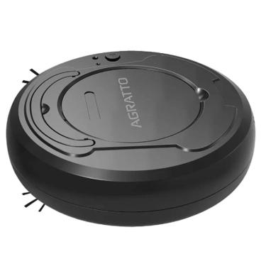 Imagem de Aspirador de Pó Robô 3 em 1 Varre Aspira Limpa Praticci Bivolt Preto Agratto