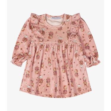 Imagem de Vestido Infantil Manga Longa Trick Nick Rosa-Feminino