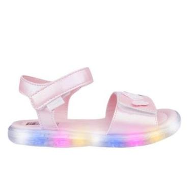 Imagem de Sandália de Led Infantil Pampili Lulli Led 697.030 Borboletas-Feminino
