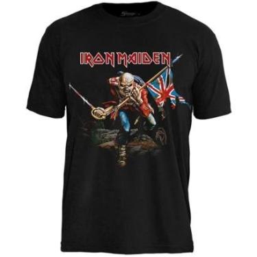 Imagem de Camiseta Stamp de Banda Iron Maiden em Algodão Manga Curta Gola Redonda Oficial-Unissex