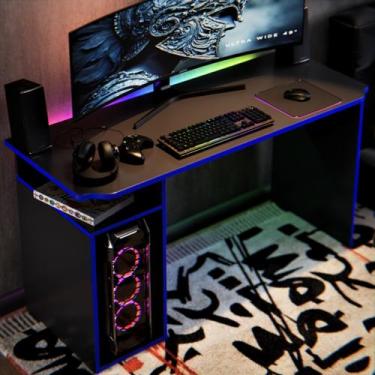 Imagem de Escrivaninha Athenas 115cm com Nichos Mesa Gamer para Computador Home 