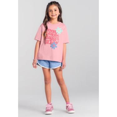 Imagem de Shorts infantil menina em moletinho Brandili, 6, Azul