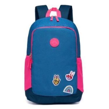 Imagem de Mochila Trekker Escolar Feminina Juvenil Reforçada Bordada 17 Litros-Feminino