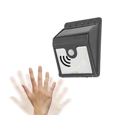 Imagem de Luminaria Parede Painel Solar 4 Leds Sensor Movimento Luz