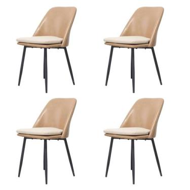 Imagem de Kit 4 Cadeiras Quebec Barbara Fratini Revestido em Poliuretano (PU) Ca