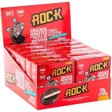 Imagem de Rock Cracker Monster Belga Coconut 12 Unidades Alfajor Rock