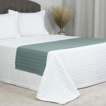 Imagem de Peseira para Cama Casal King Copacabana Decorativa 300 Fios Cor:Verde 