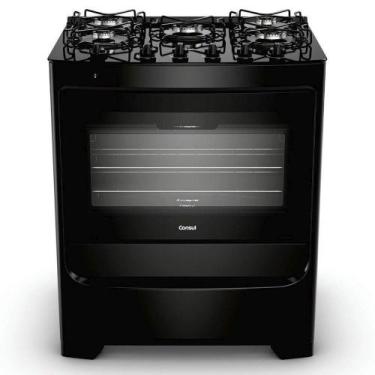 Imagem de Fogão 5 Bocas Bivolt Com Mesa De Vidro Consul Preto Bivolt