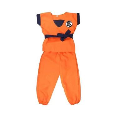 Imagem de Fantasia De Cosplay Goku Azul E Dourado Para Adultos E Crianças Com Pe