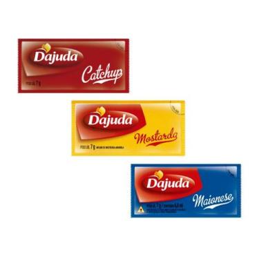 Imagem de Catchup Sache Dajuda Caixa com 192 unidades 7g - DAjuda, Kit - Catchup