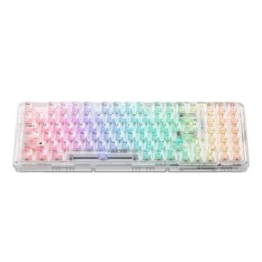 Imagem de Teclado Sem Fio Mecânico Gamer Machenike k500f-B94 CRYSTAL Pro, Tri-Mode, Bluetooth, Sw...