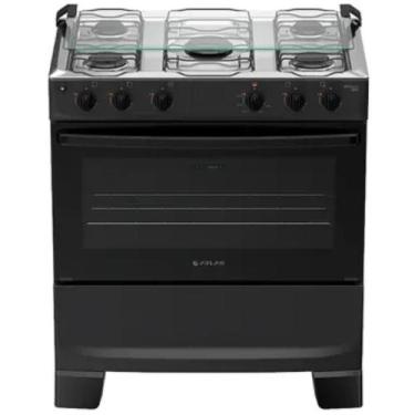 Imagem de Fogão Mônaco Plus 5 Bocas Automático Mesa de Inox Forno Atlas, Preto, 