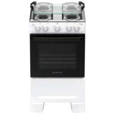 Imagem de Fogão Mônaco Plus 4 Bocas Automático Mesa de Inox Forno Atlas, Branco,