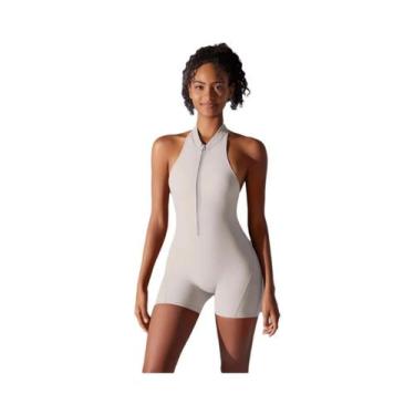 Imagem de Macacão Esportivo Feminino Sexy Sem Costas Com Efeito Empina Bumbum, S